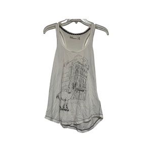 Women’s Hi-Line Madewell Lama Alpaca Print Tank Top in Cream Sz XS